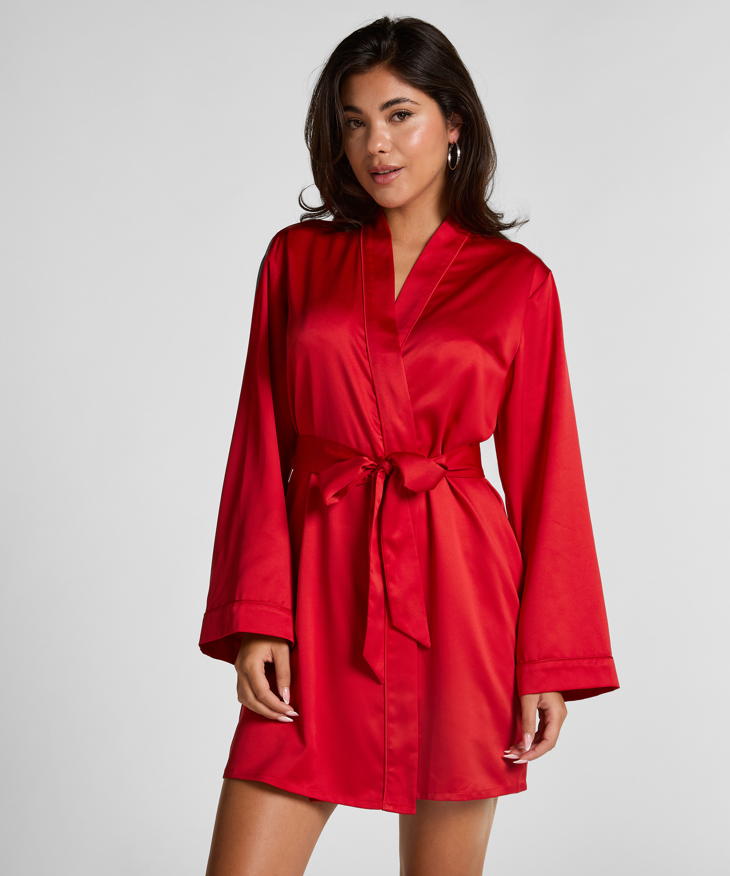 Kimono Satin, Rouge, main
