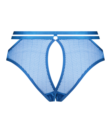 Brazilian met open kruis Pleasure, Blauw