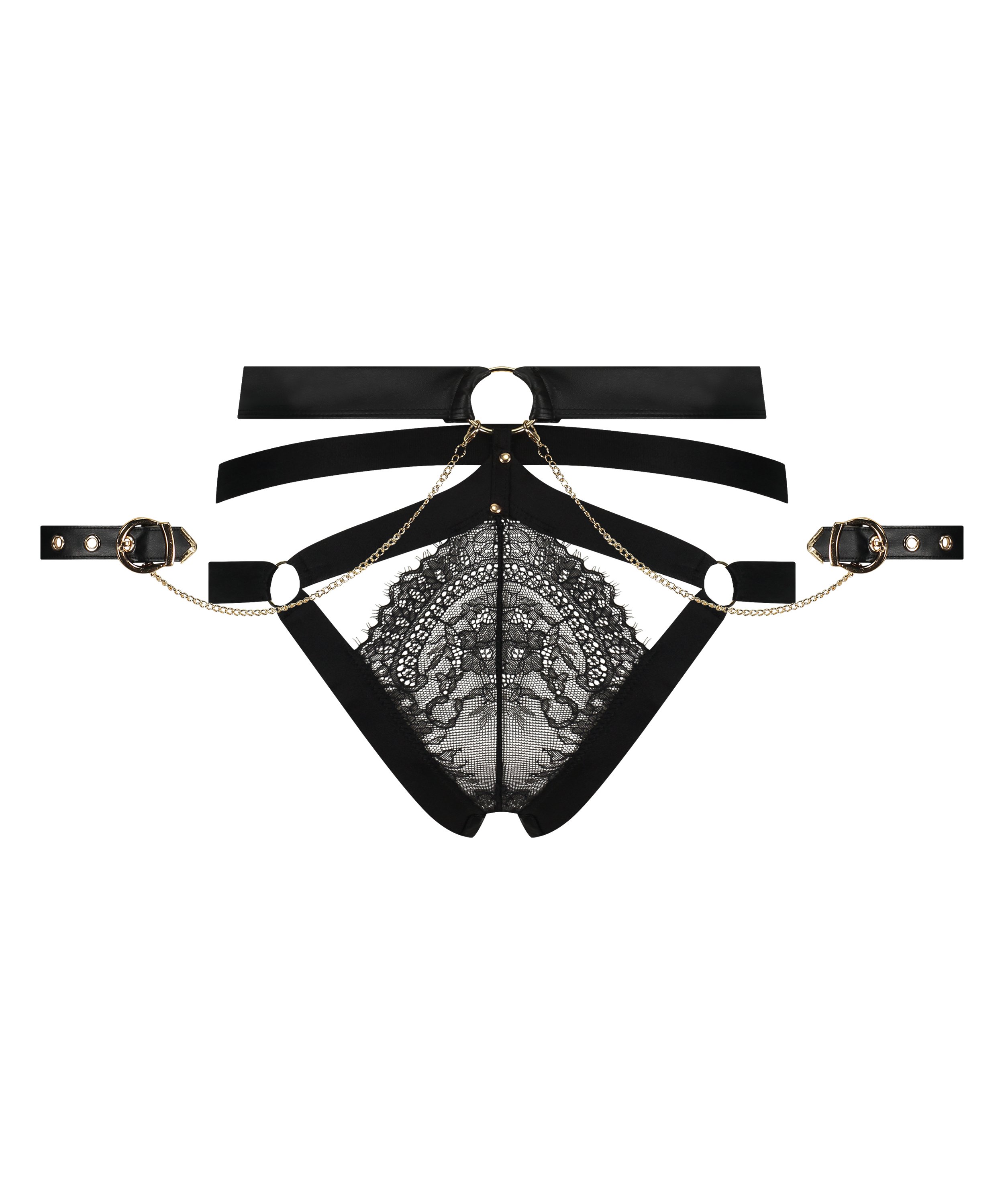 Hoog uitgesneden brazilian Faye, Zwart, main