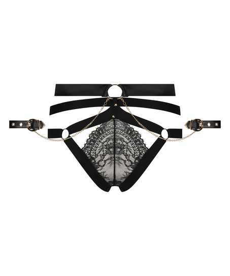 Hoog uitgesneden brazilian Faye, Zwart