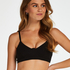 Bralette Rib Baddie, Zwart