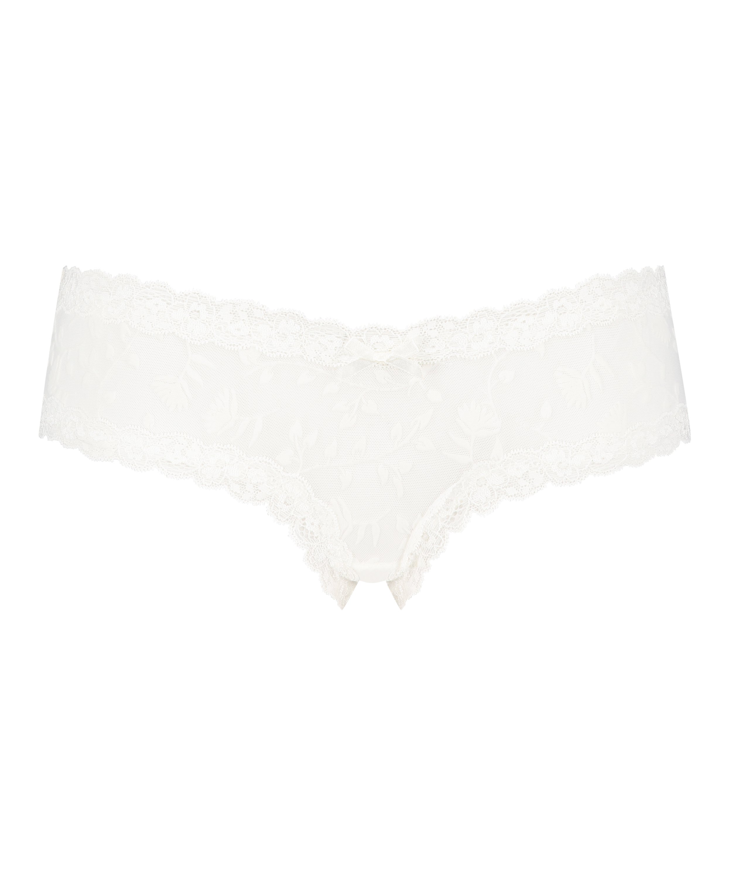 Slip brésilien V-shape mesh, Blanc, main