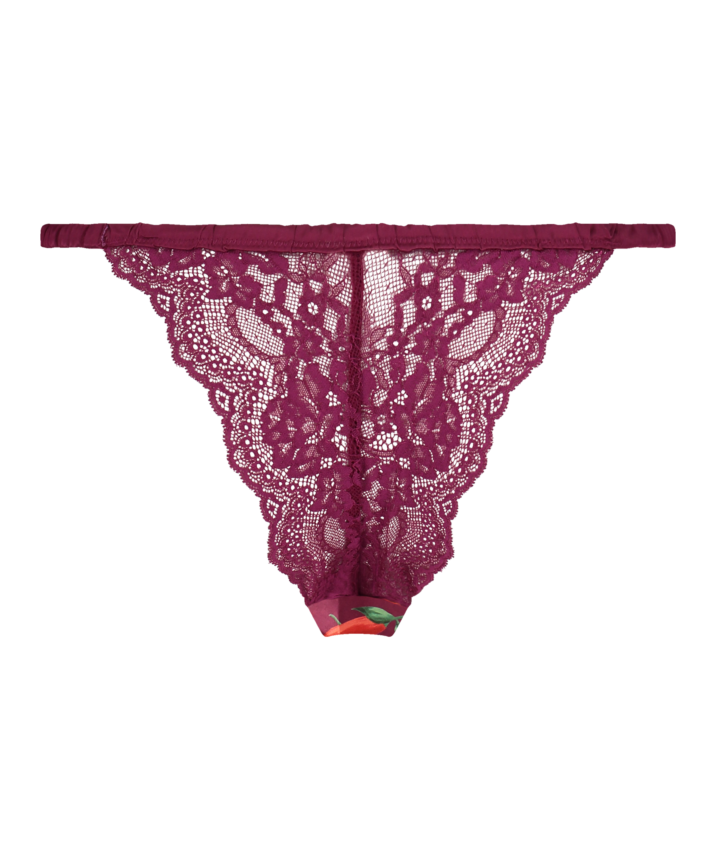 Slip br&eacute;silien &eacute;chancr&eacute; Harper, Pourpre, main