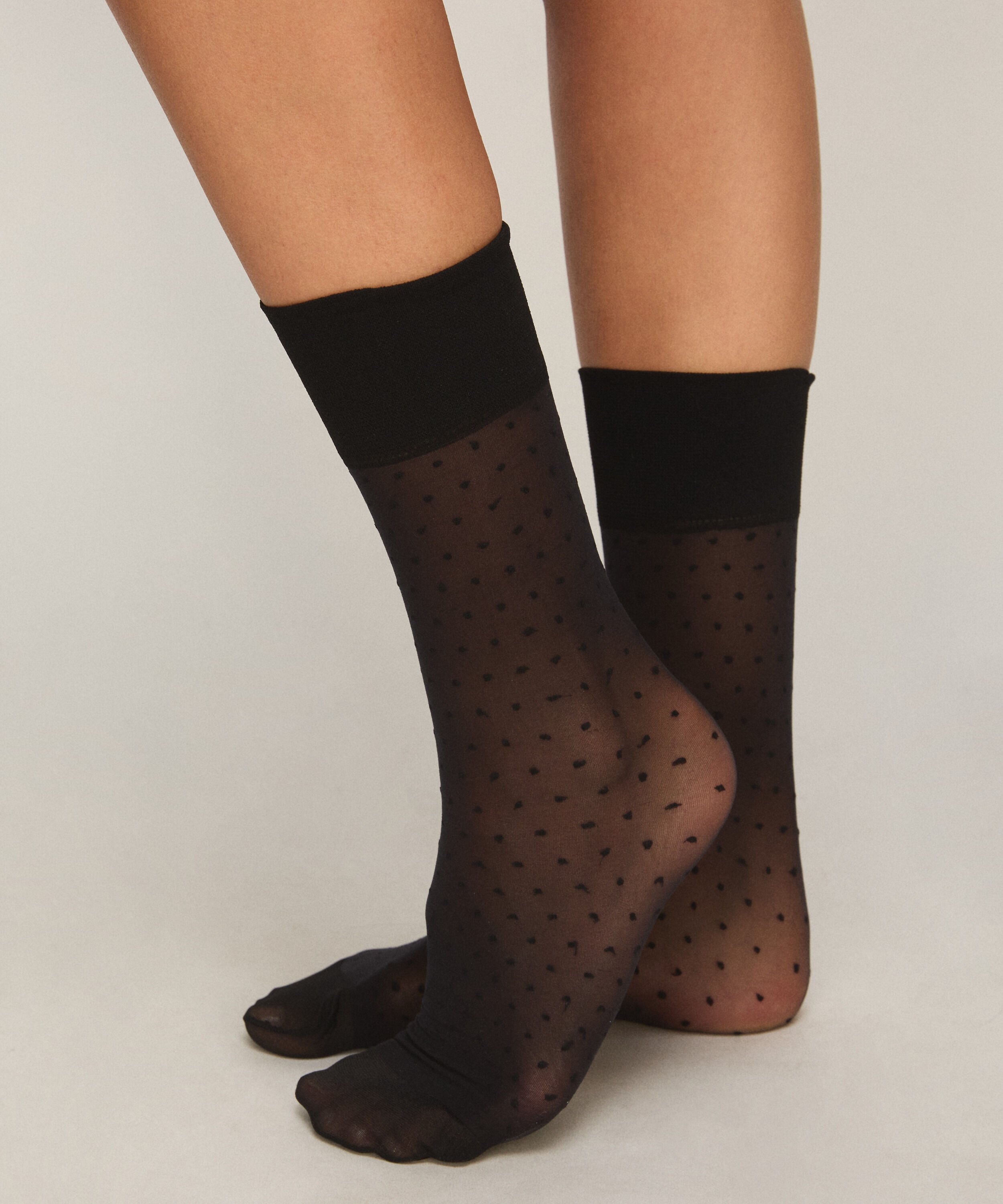 Sheer Sokken Dots, Zwart Sheer Sokken Dots, Zwart