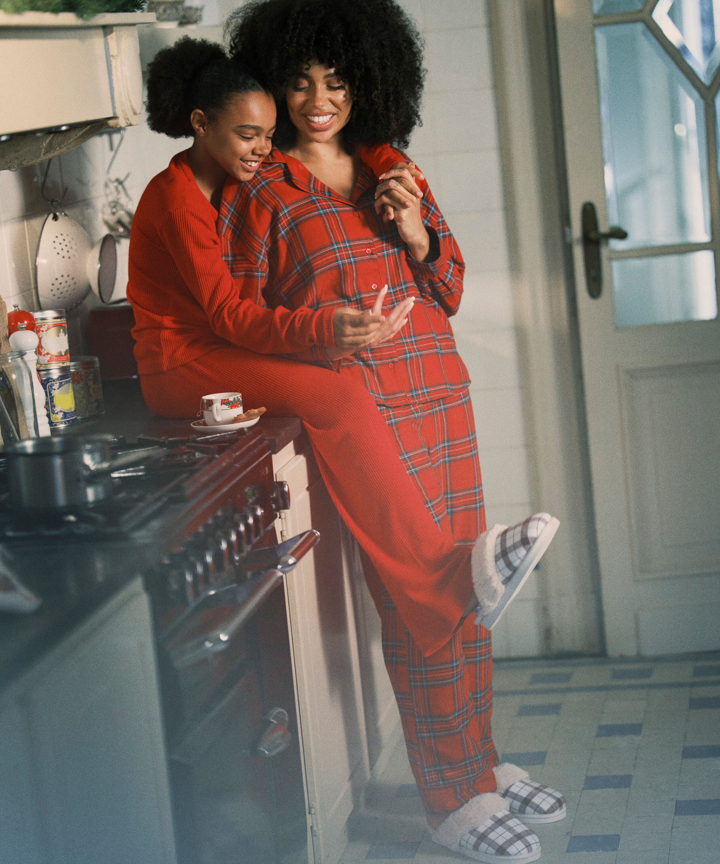 Broek Brushed Jersey, Rood