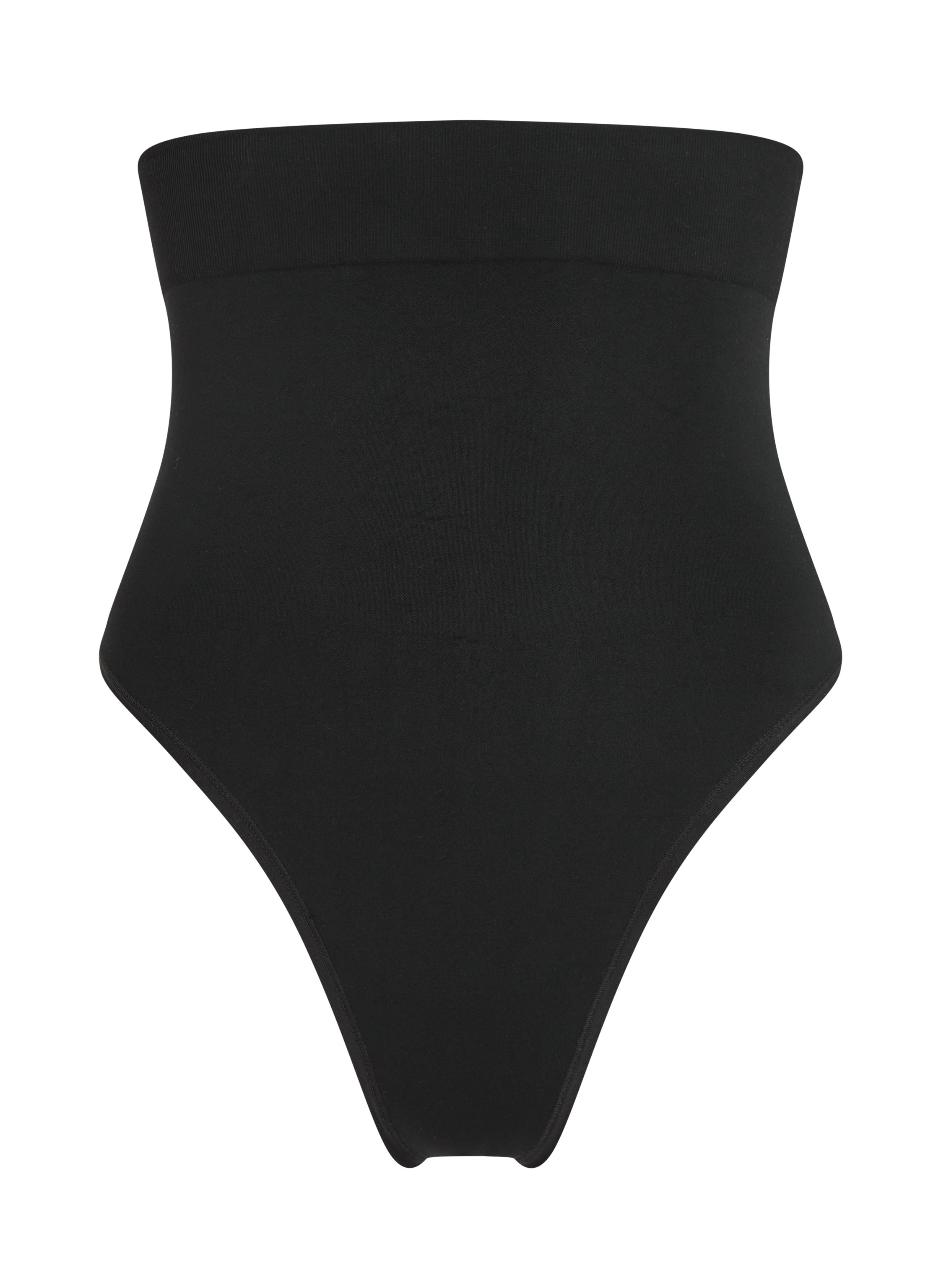 String taille haute à gaine sculptante sans coutures mise en forme, Noir, main