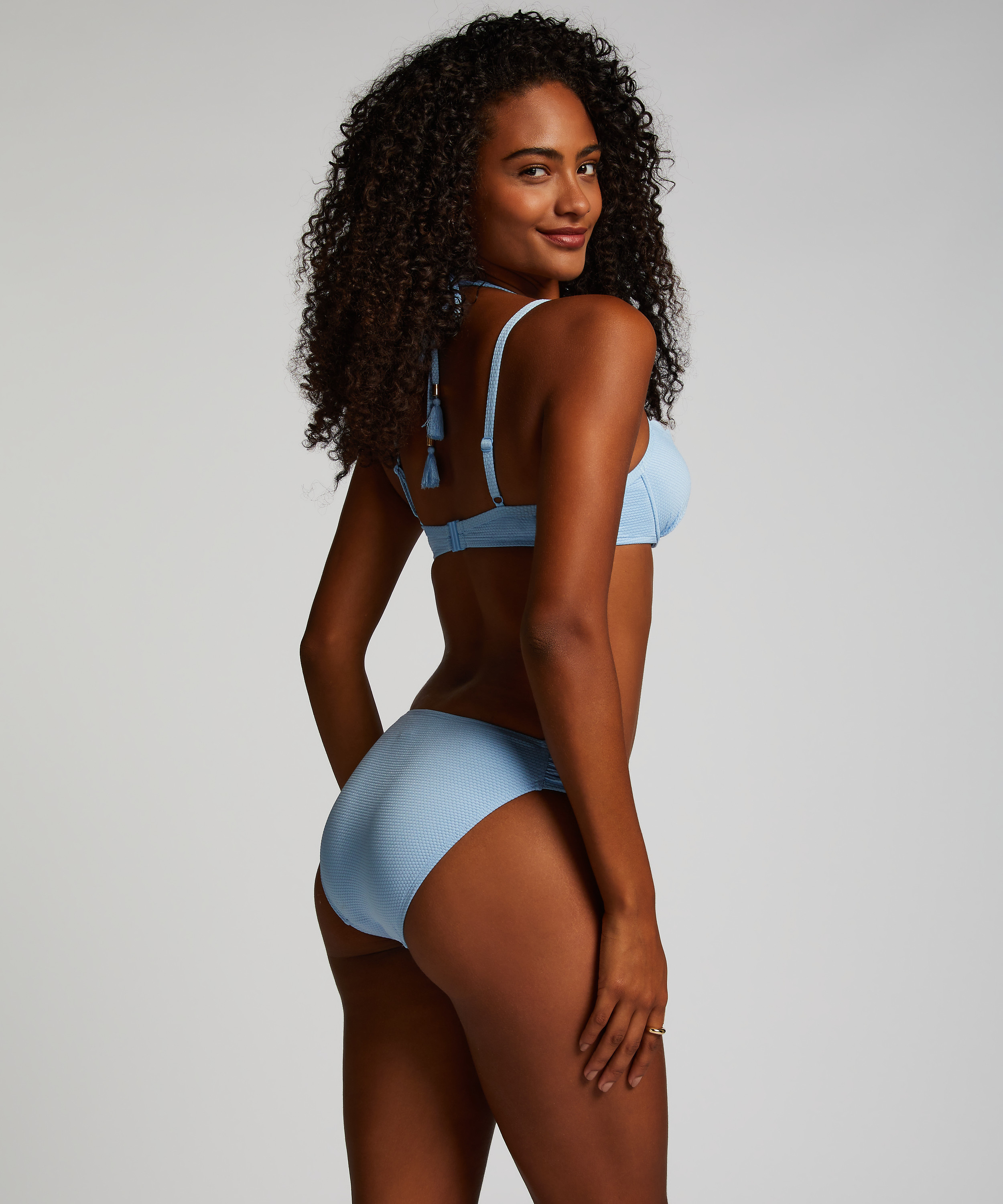 Voorgevormde beugel bikinitop Scallop, Blauw, main