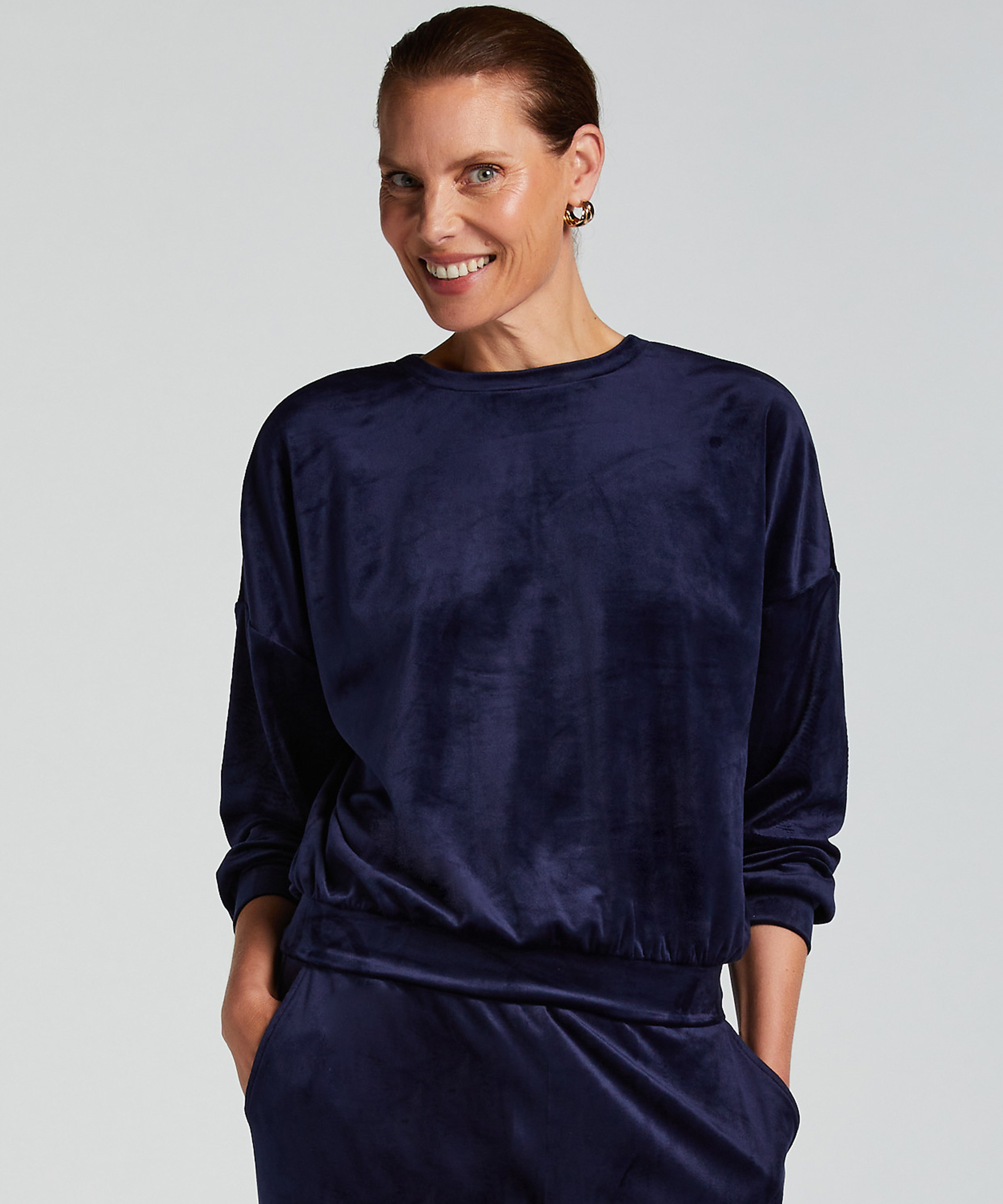 Velours Top, Blauw, main