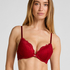 Soutien-gorge &agrave; armatures pr&eacute;form&eacute; push-up Marine, Rouge
