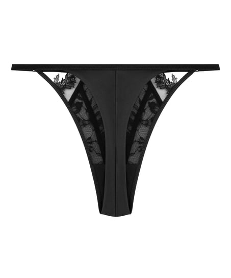 String jambe haute Julia, Noir