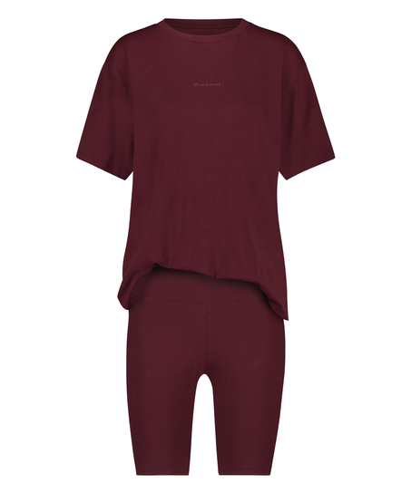 Korte pyjama set Biker, Rood