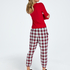 Petite Pyjamabroek Twill Check, Rood