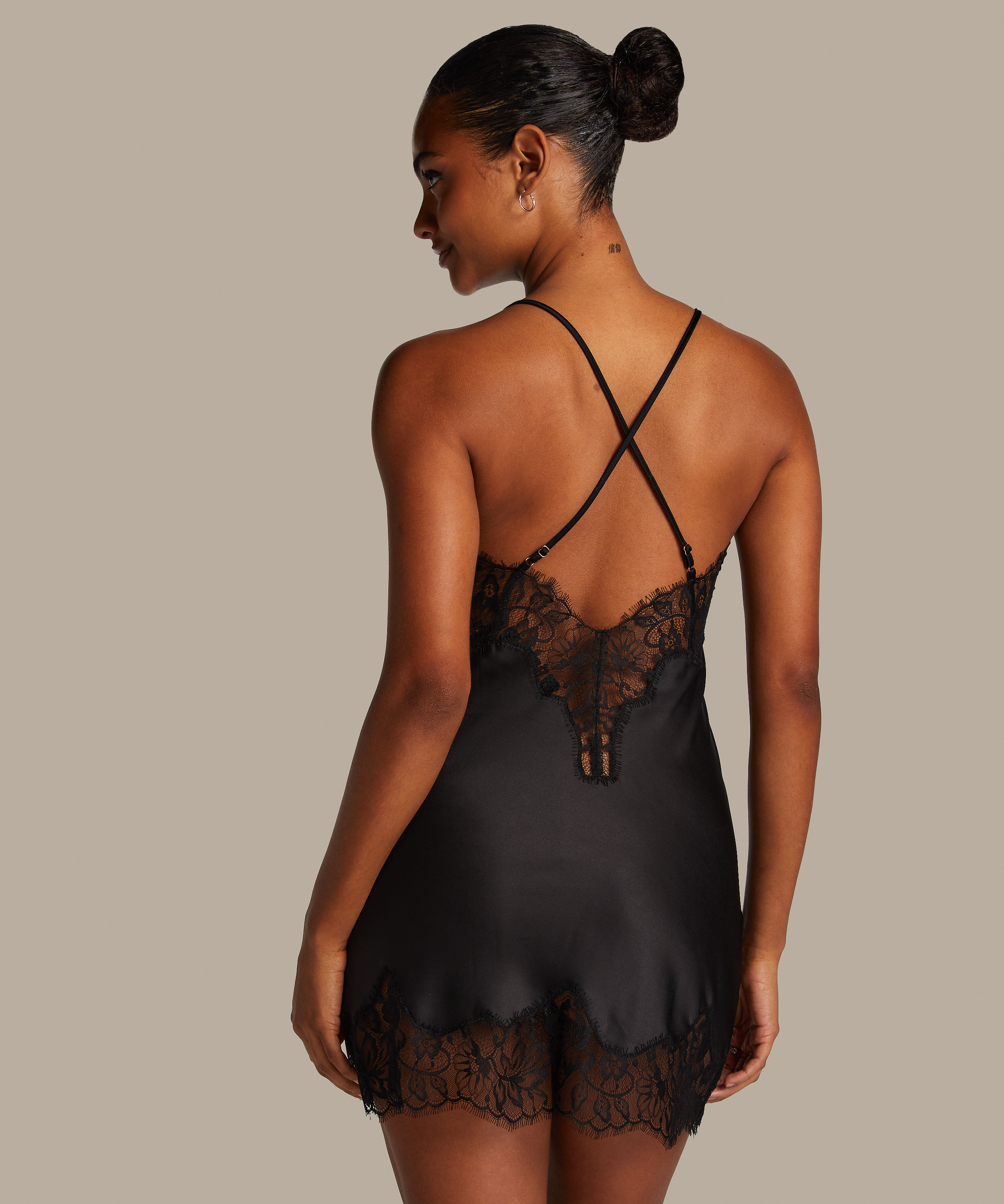 Slipdress Valerie, Zwart, main