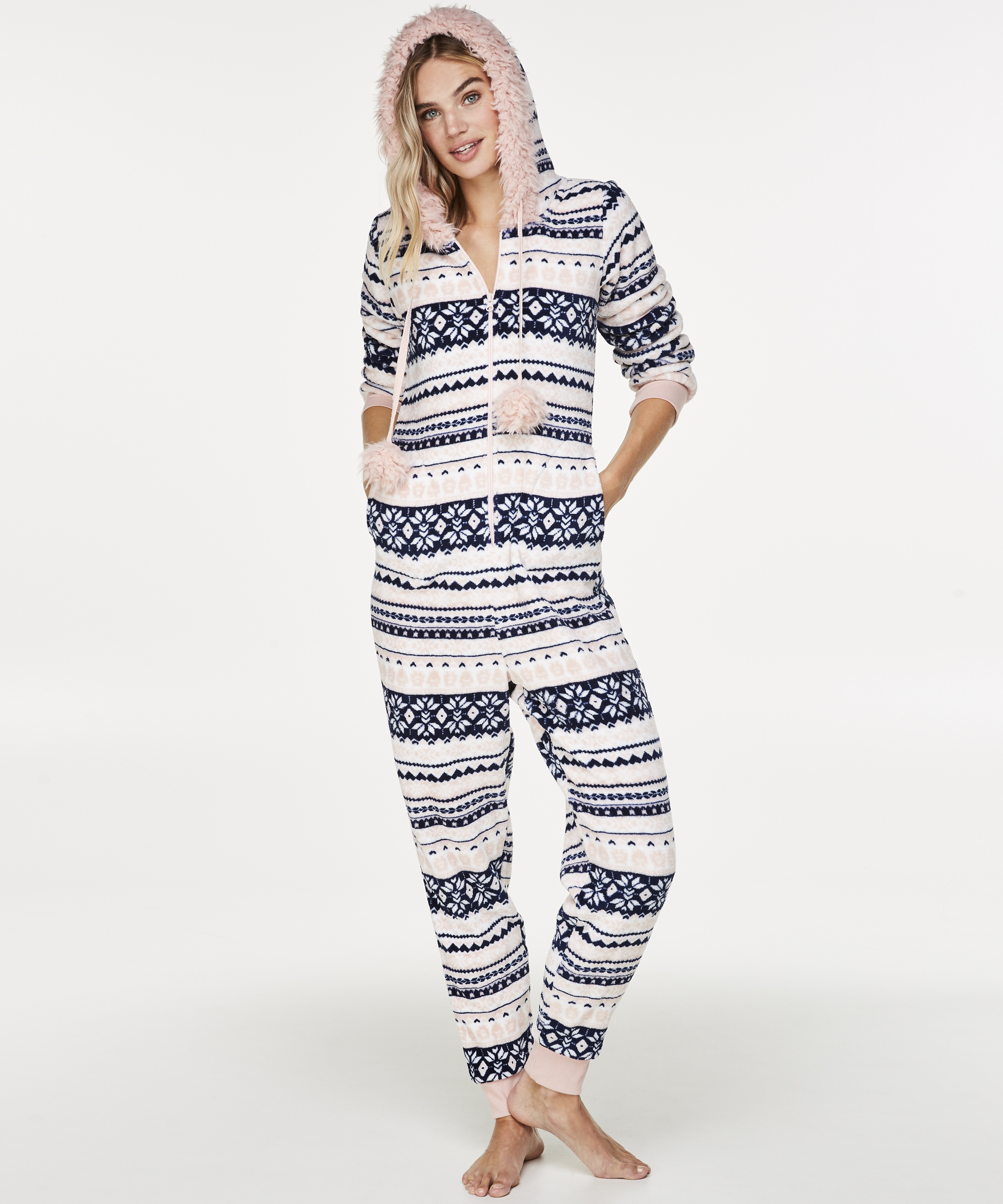 Onesie Fleece, Blauw, main