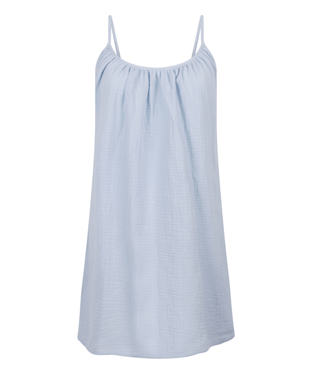 Mousseline Slipdress, Blauw