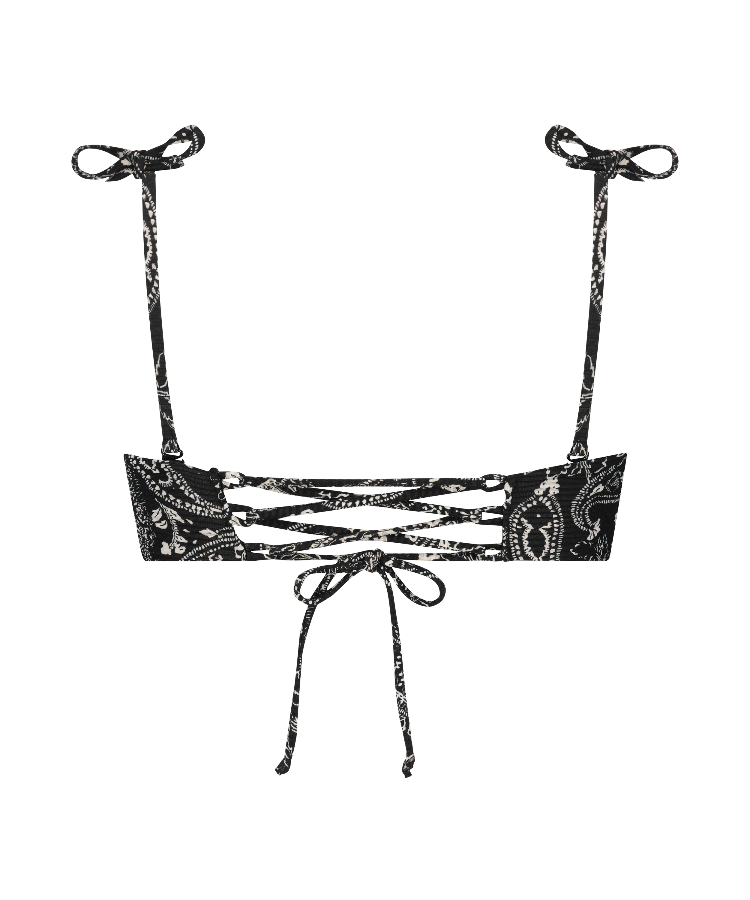 Bikini croptop Paisley, Zwart, main