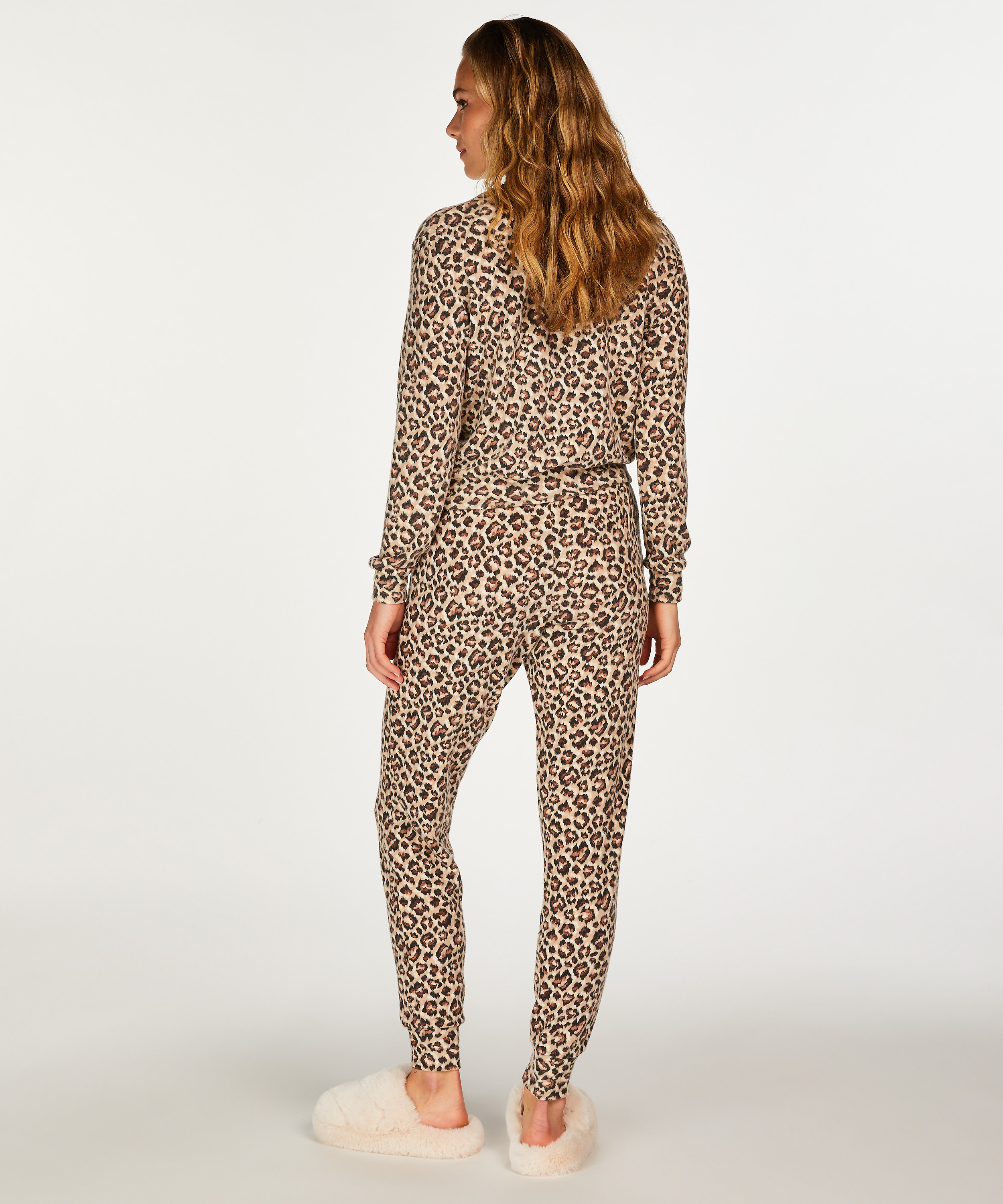 Broek Brushed Jersey, Beige, main