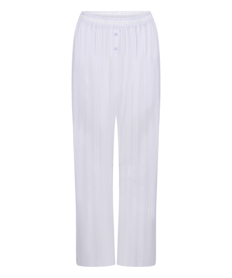 Geweven katoenen broek met streep, Paars