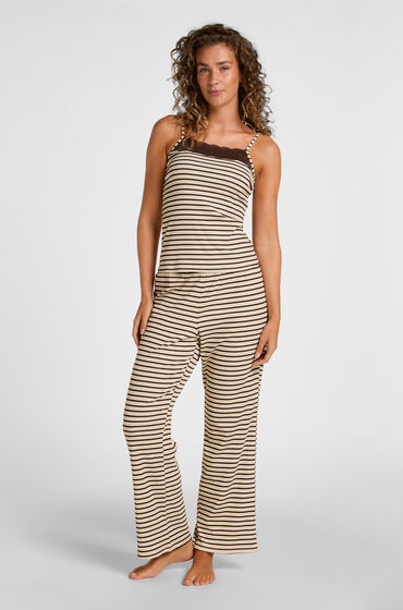 Hunkemöller Pyjama Set Met Kant Bruin
