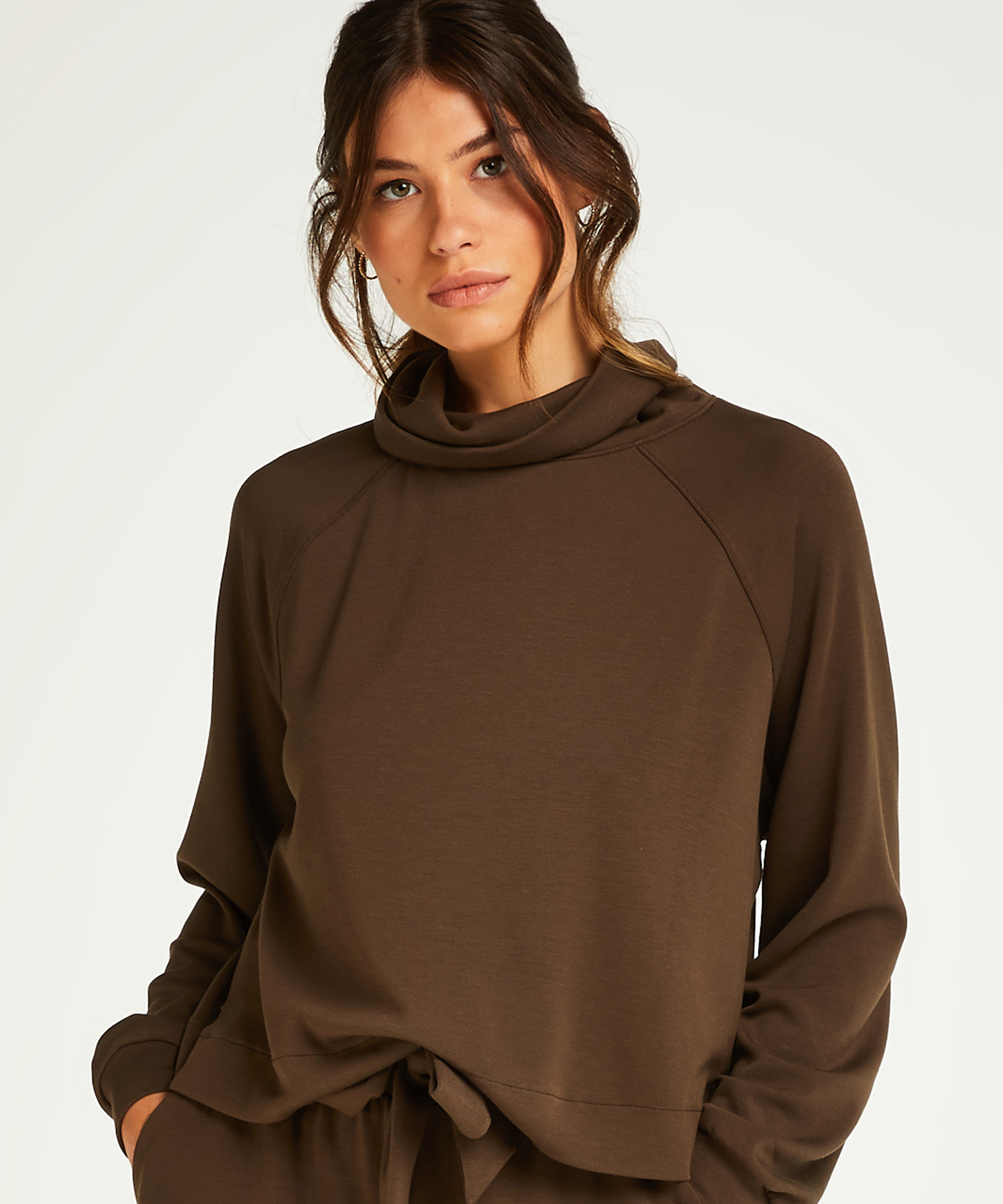 Premium Sweater Funnel Neck, Groen, main