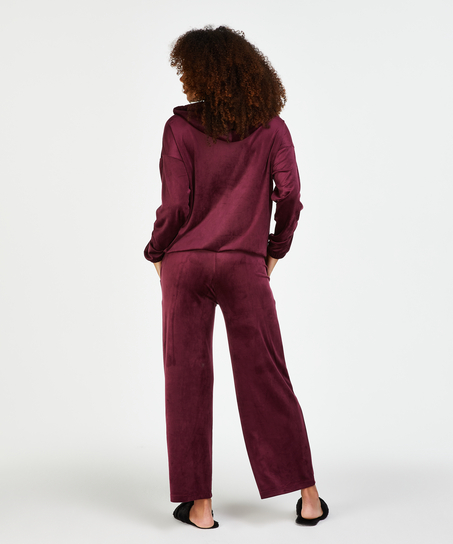 Jacket hoodie velours, Rood