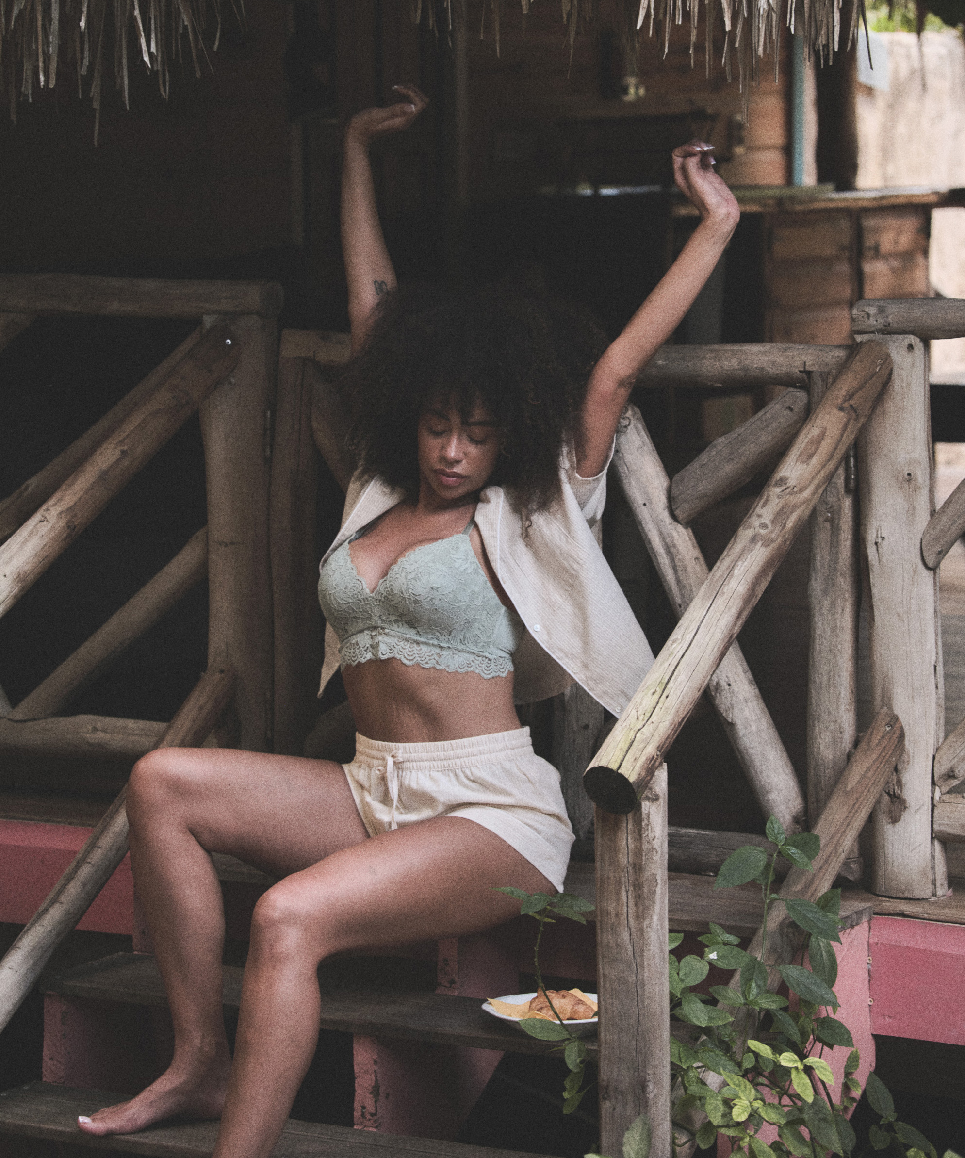 Shorts Katoen, Beige, main