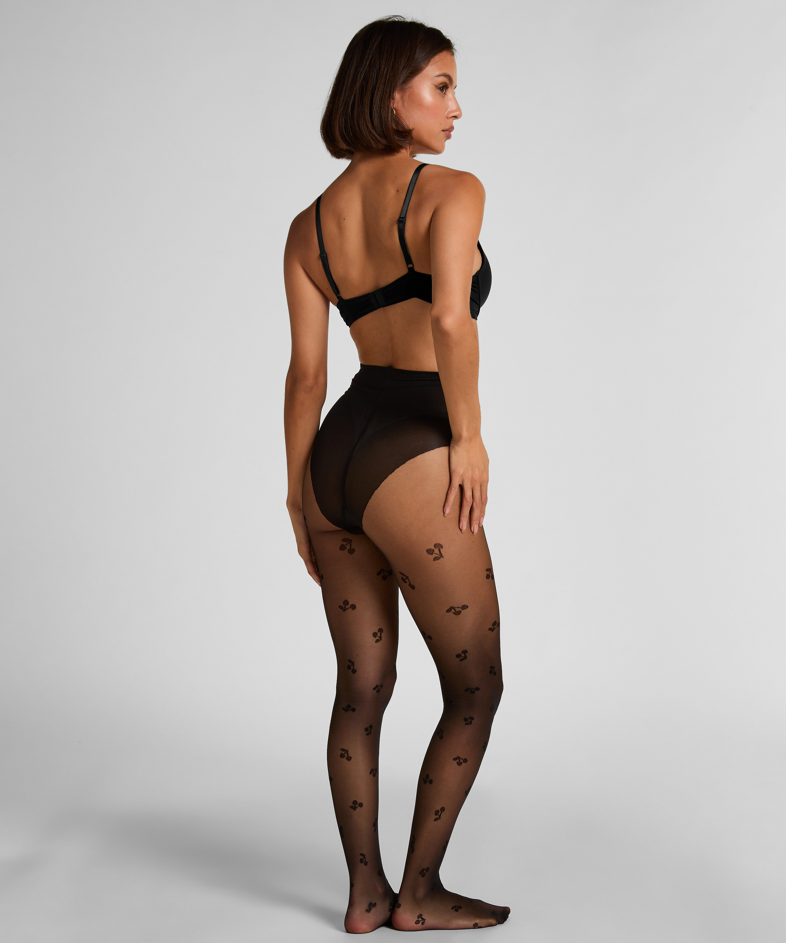 Panty 15DEN print, Zwart, main