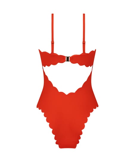 Badpak Bandeau Scallop, Rood