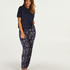 Pyjama top korte mouwen loose fit, Blauw