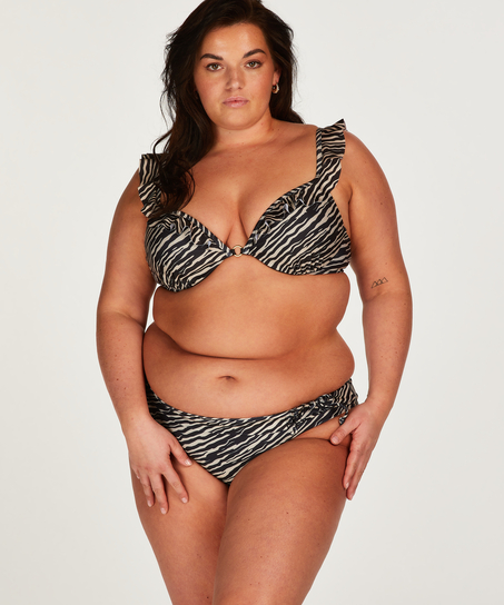 Slip de Bikini Rio Zebra, Brun