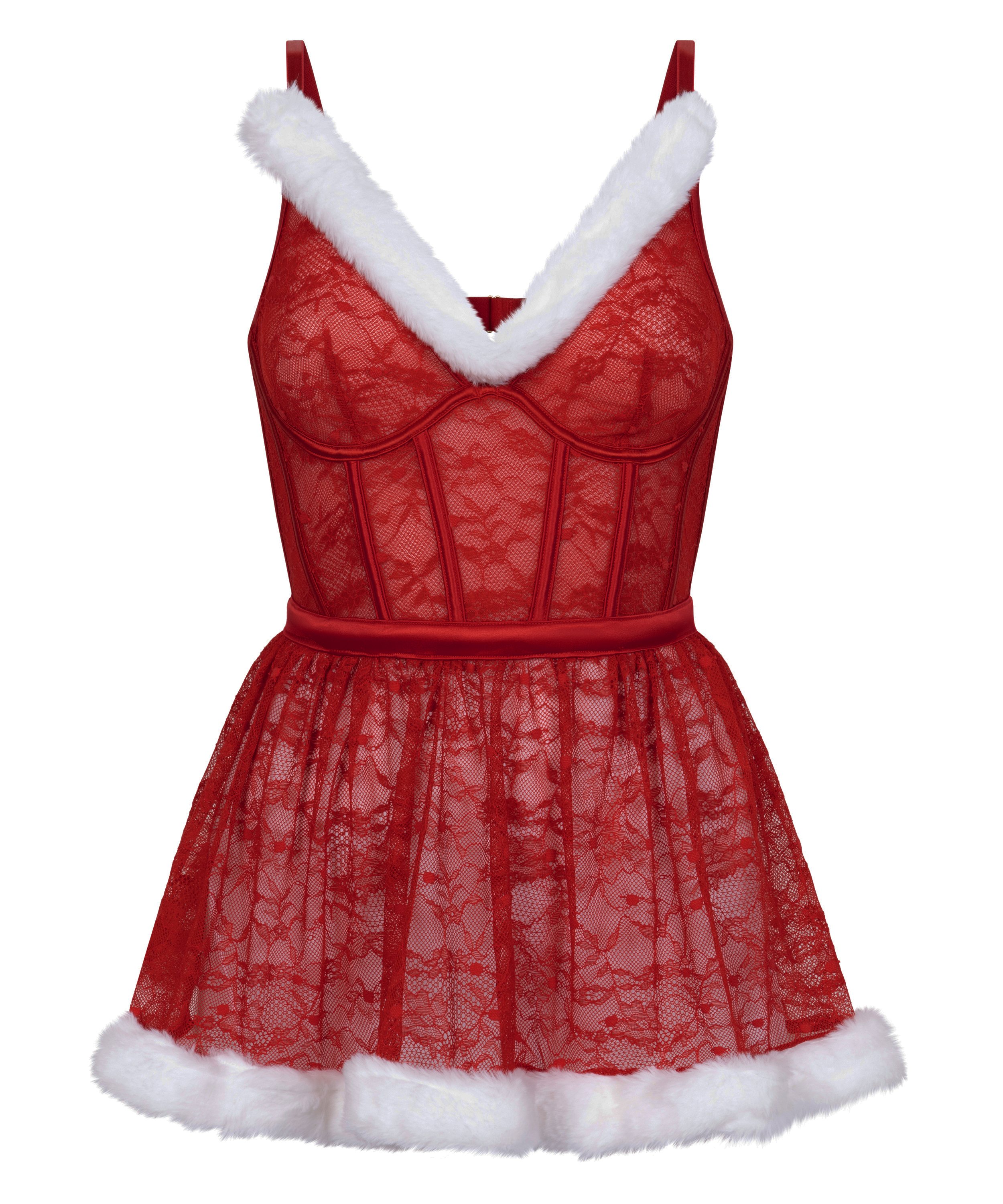 Beugel slipdress Sexy Santa, Rood, main