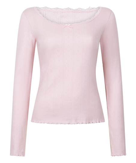 Pyjamatop Pointelle, Roze