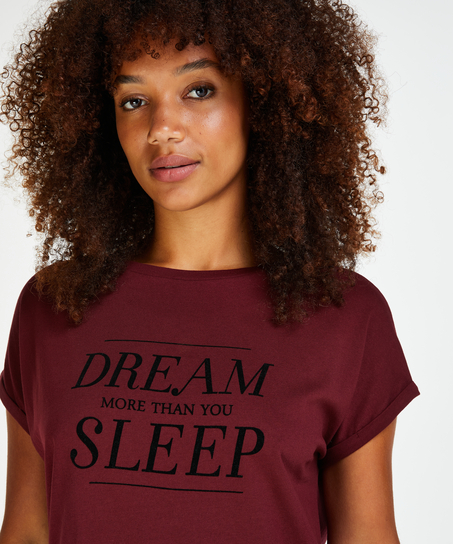 Nachthemd ronde hals, Rood