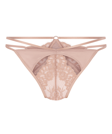 Slip br&eacute;silien ouvert Nisha, Beige