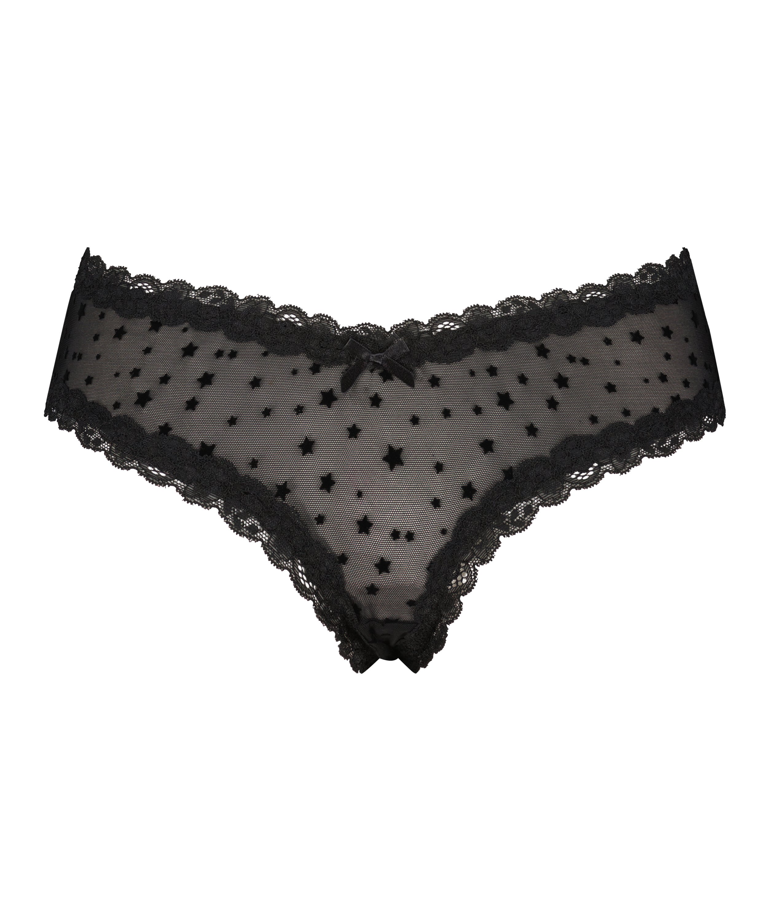 Slip br&eacute;silien V-shape mesh, Noir, main