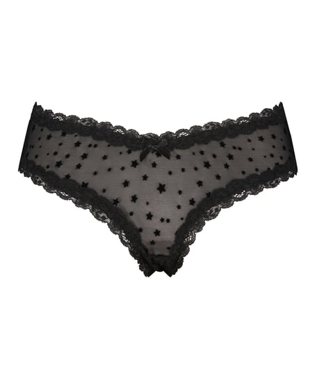 Slip br&eacute;silien V-shape mesh, Noir
