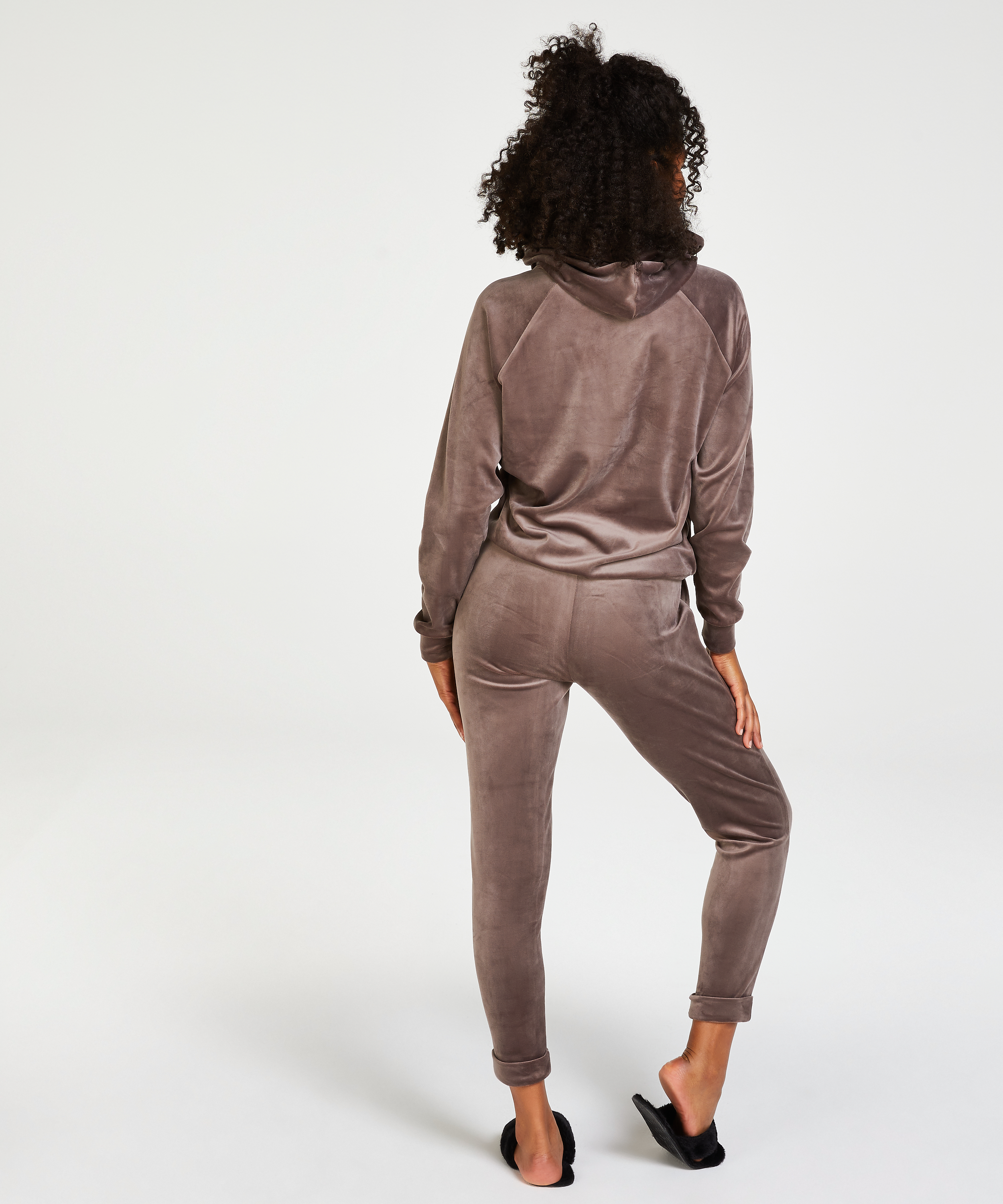 Petite Joggingbroek velours, Bruin, main