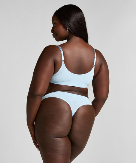 Hoog uitgesneden string Dianne, Blauw