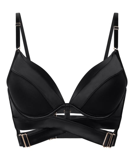 Soutien-gorge à armatures longline push-up préformé Colette, Noir
