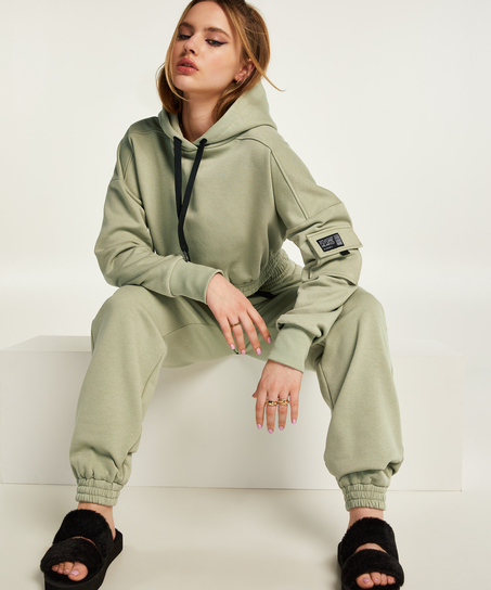 Sweat à capuche court Kim Petras, Vert