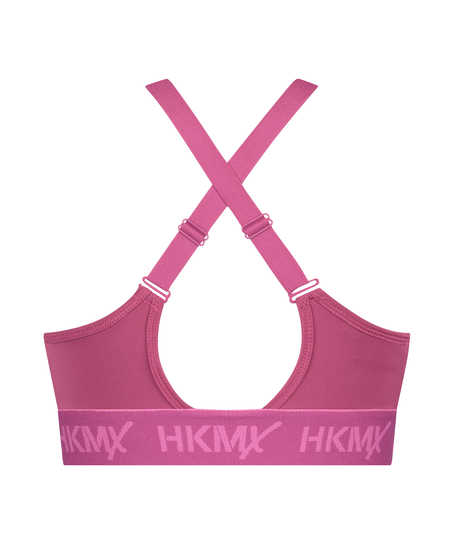 HKMX sport bh The Crop Logo Level 1, Roze