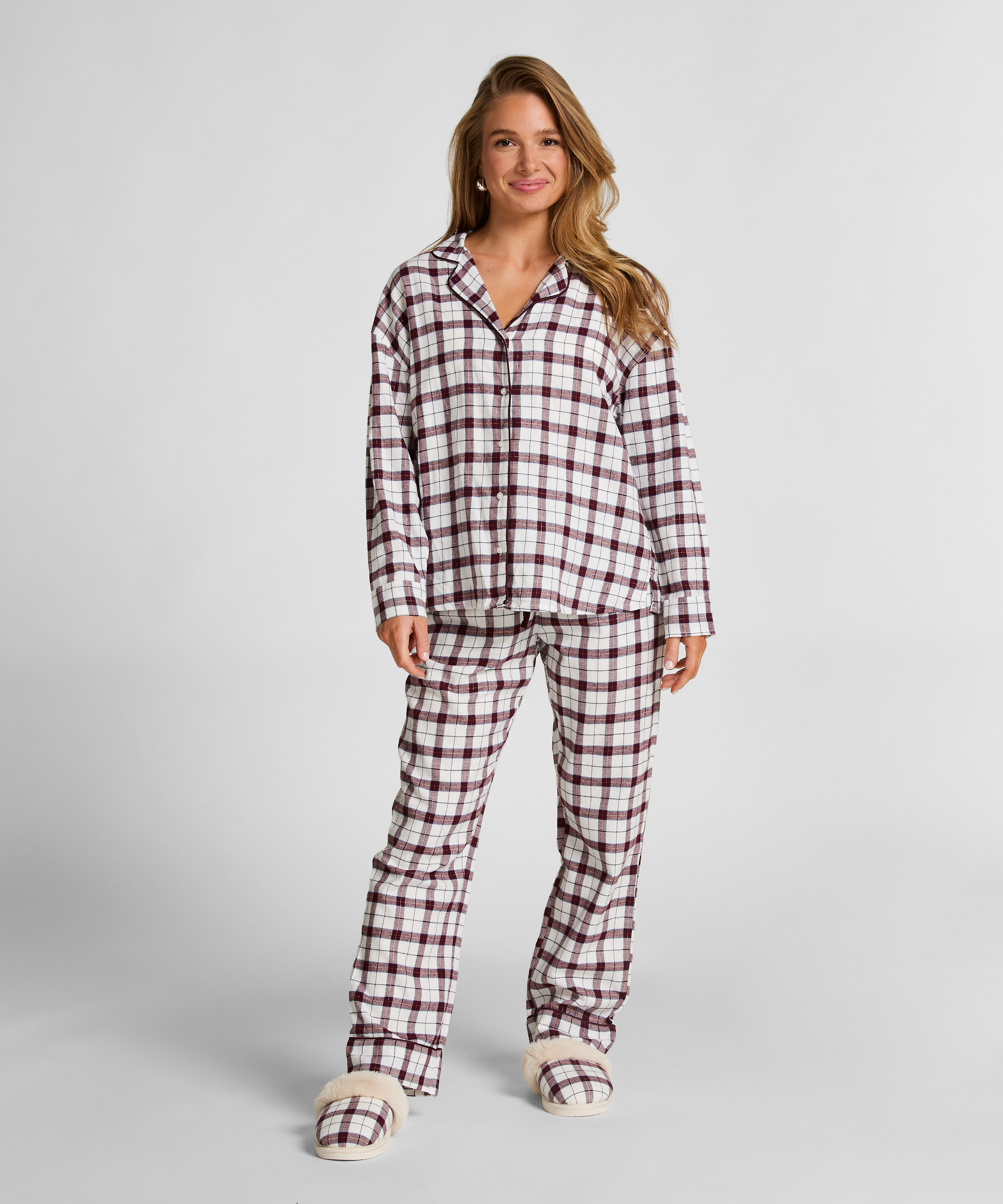 Pyjamatop Flannel, Wit, main