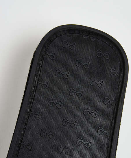 Slippers Panda, Zwart