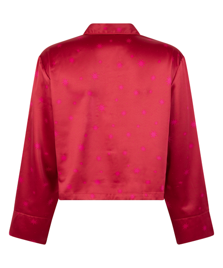 Jacket lange mouwen Satijn, Rood