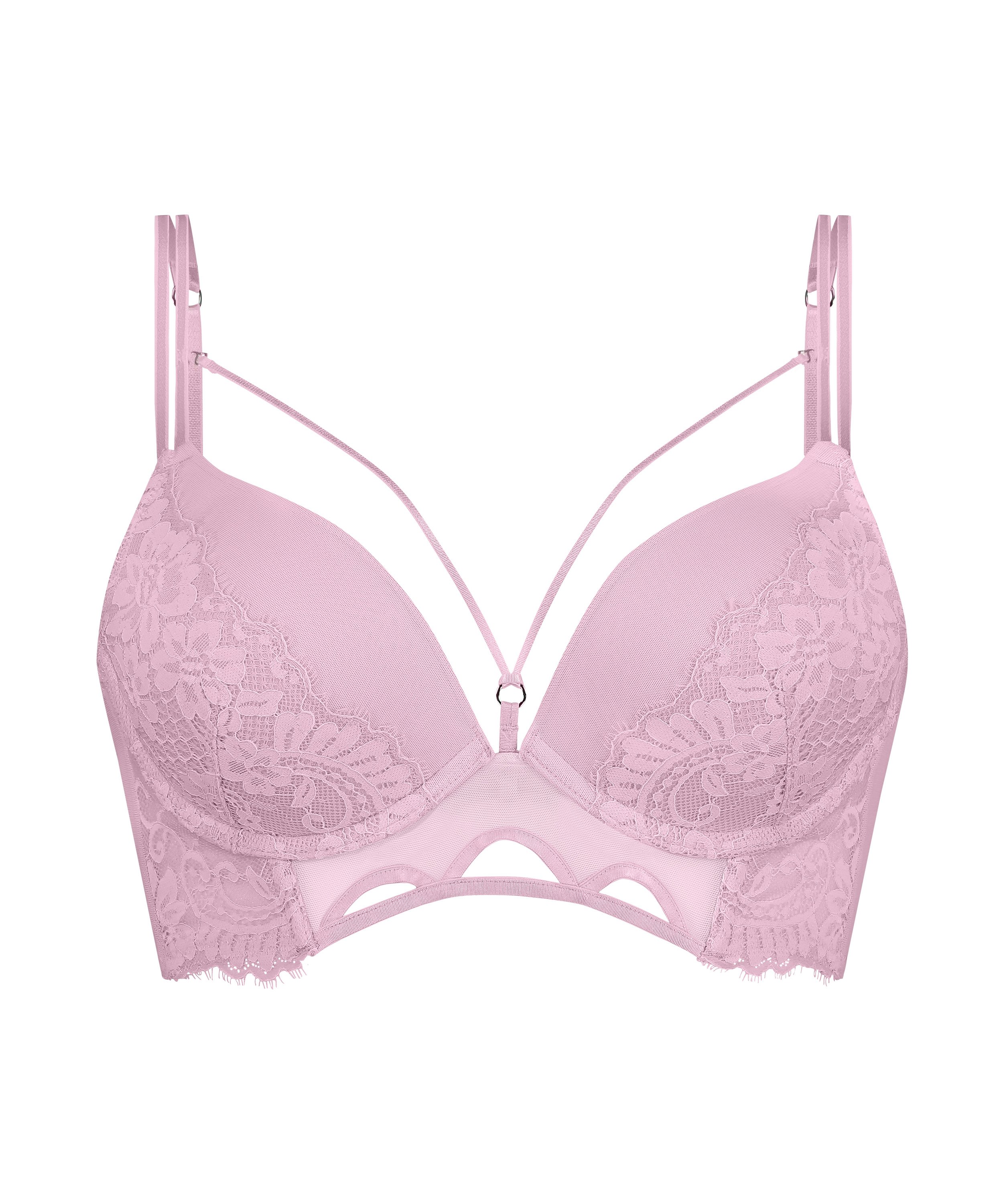 Soutien-gorge push-up à armatures préformé longline Lidia, Rose, main