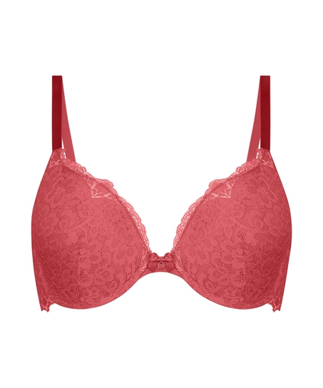 Voorgevormde push-up beugel bh Marine, Rood
