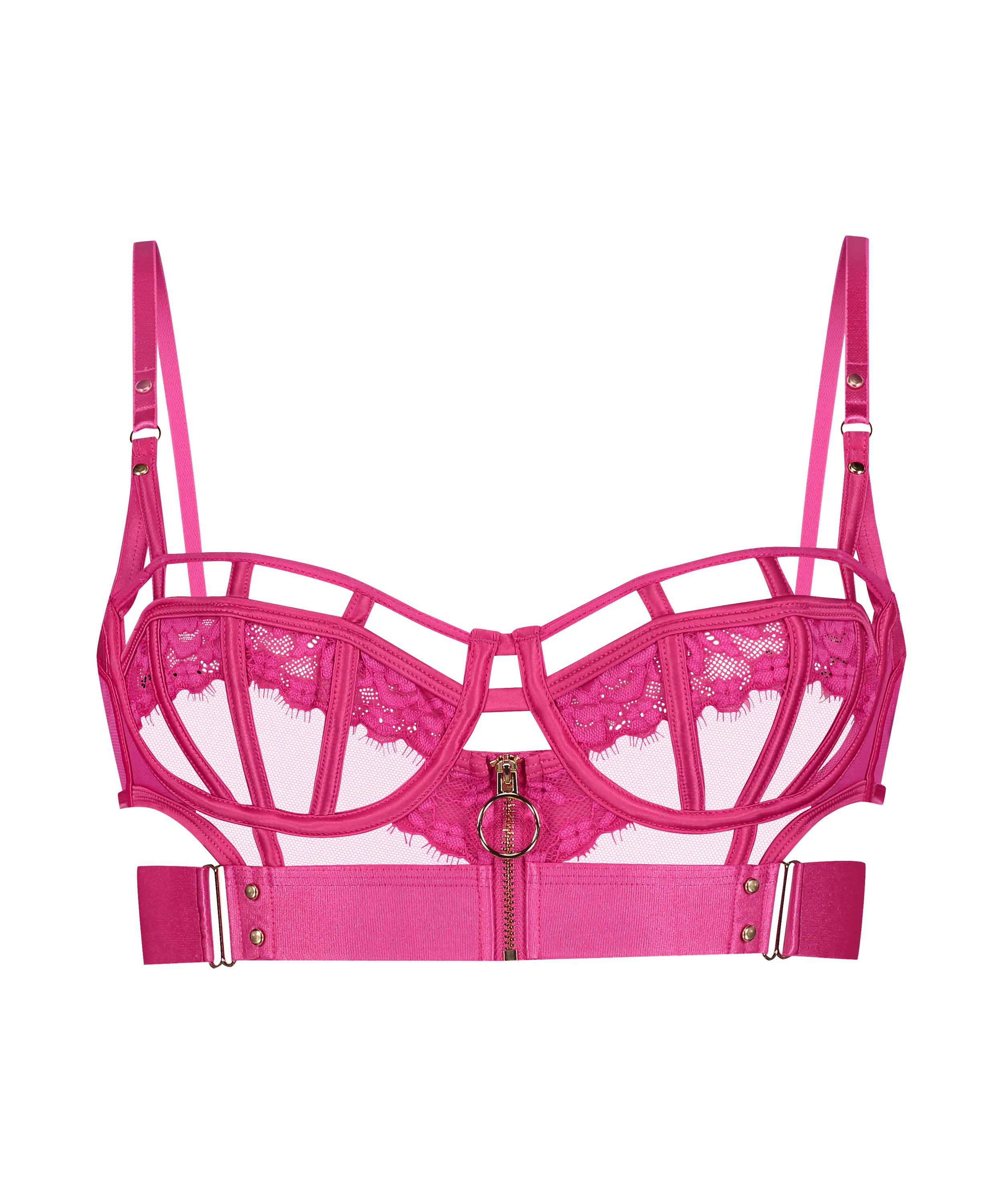 Soutien-gorge à armatures non-préformé longline Sable, Rose, main