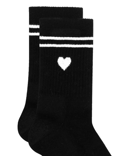 Chaussettes courtes en coton, Noir