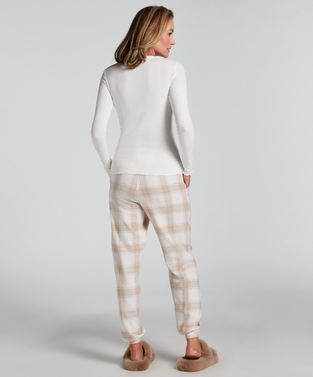 Pyjamabroek Flannel, Beige