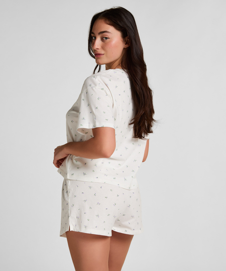 Pyjama set katoen jersey, Wit